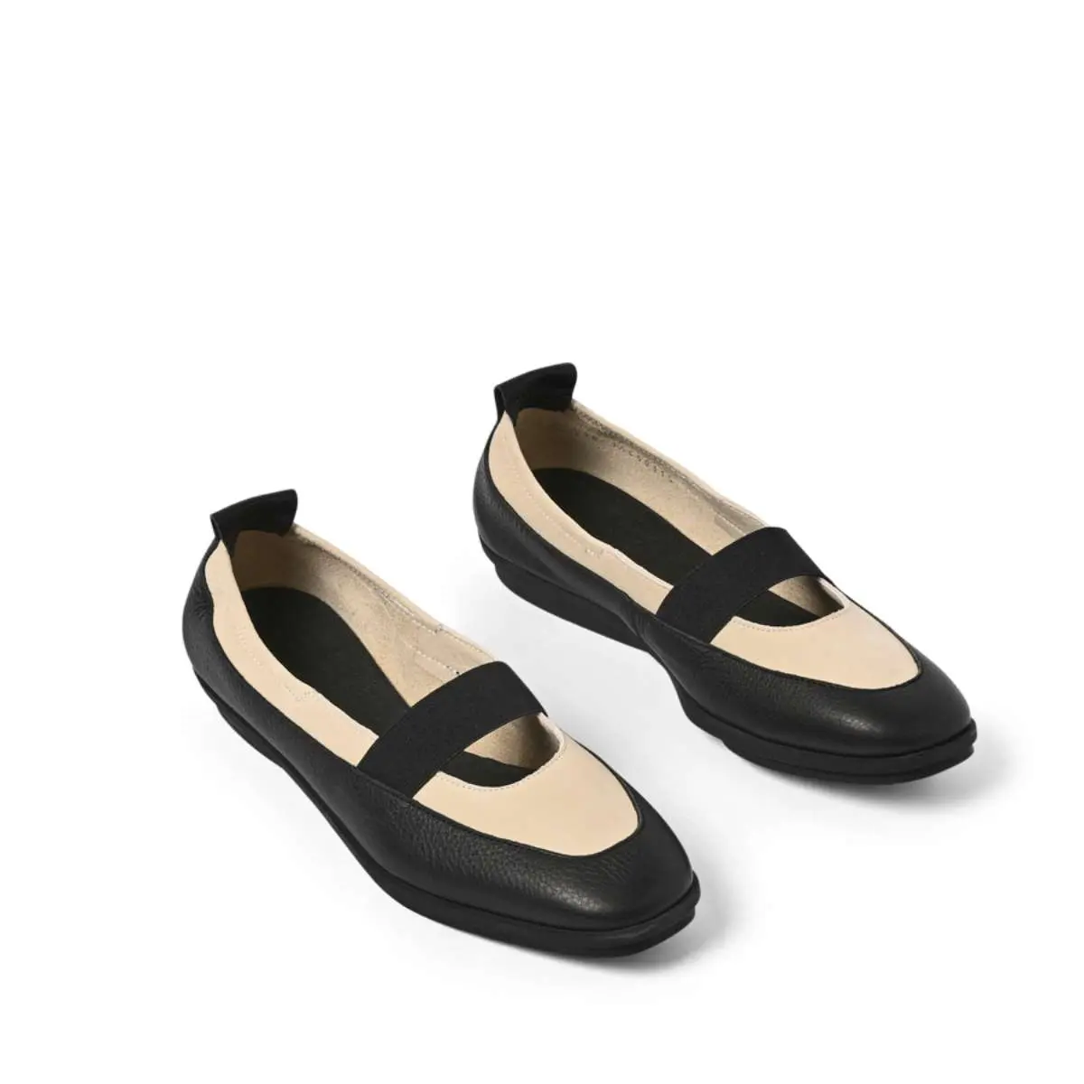 arche-dinova-womens-ballet-falts-black-beige-leather-26E1L801DINOVA5210NOIA5